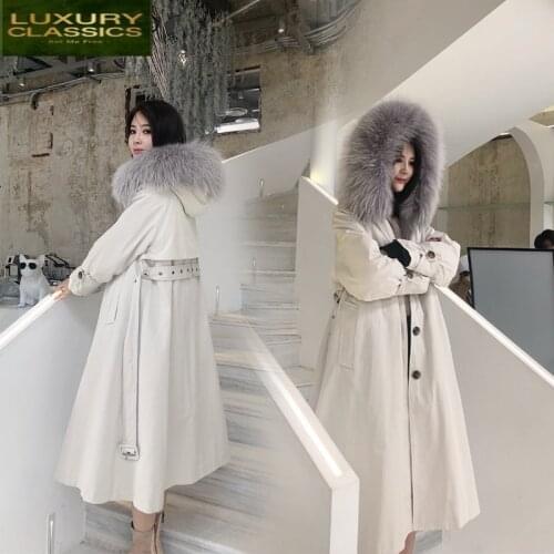 Fur Winter Real Fox Liner Parka Coat Female Thick Warm Raccoon Dog Fur Hooded Jacket Women Clothes 2021 Fur Top Hiver 001