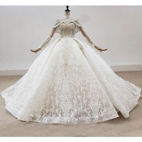 Full Lace Elegant Wedding Dress 2021 Light Champagne With Shawl Shiny Sequins Sweetheart Lace Appliques Bridal Gowns