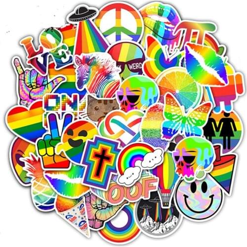 10/30/50PCS LGBT Rainbow Stickers Laptop Guitar Luggage Skateboard Fridge Phone Bike Waterproof Graffiti Sticker Decal Kid Toys