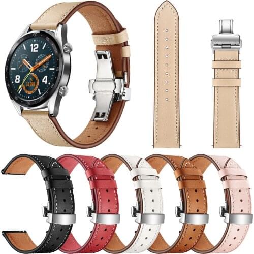 Luxury Genuine Leather 20mm 22mm Strap for Huawei Watch 3/Pro GT 2 Band 46mm 42mm 48mm 2e GT2 Bracelet for Honor Magic 2 Belt