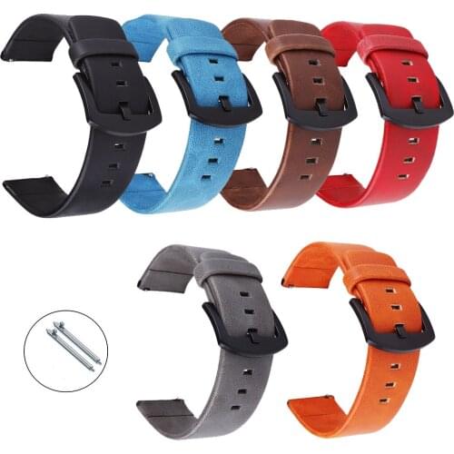 Women Men Watch Band Bracelet 18mm 20mm 22mm 24mm Black Brown Red Watch Strap Retro Vintage Genuine PU Leather Wrist Strap Belt