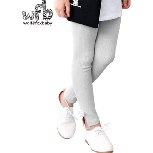 Retail 3-10 years childrens cotton thread girls trousers bow childrens leggings