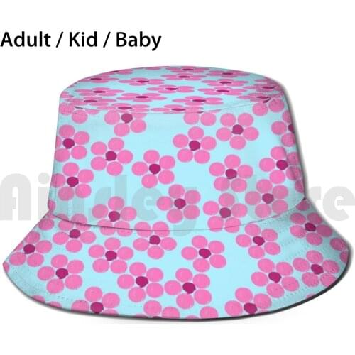 Sakura Sun Hat 785 Bucket Hat Denise Abe Germany Spring Pattern Pink Blue Cherry Cherry Blossom Blossom
