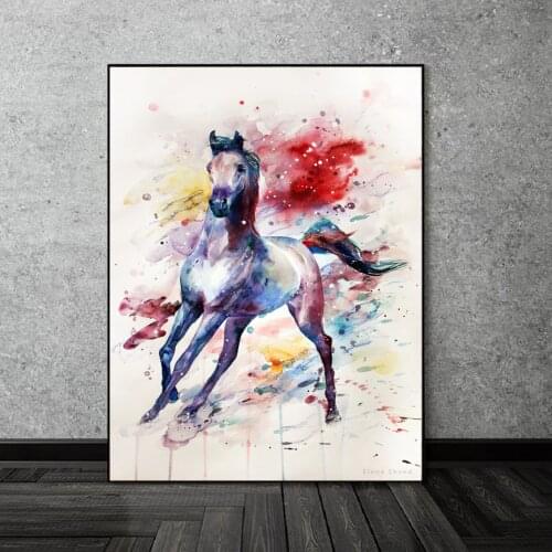 Modern Colorful Creative Animals Horse Canvas Wall Art Paintings Decorative Prints Posters Prints for Living Room Home Decor