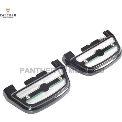 Smoke LED Motorcycle Rear Passenger Footboard Lights Case for Harley Touring Trike Softail 1984-2018