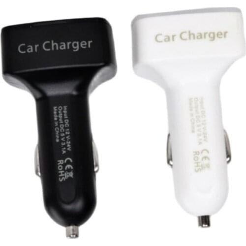 USB with LED voltage and current display Dual USB charging ports HD LCD display Temperature tester for Car charger