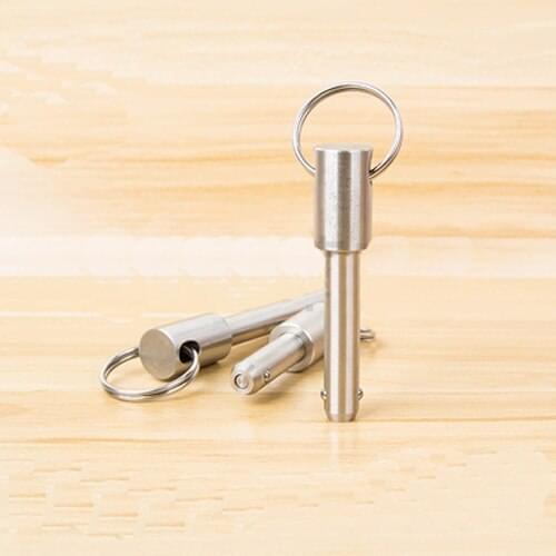 1pcs M8 Locating pin Pull ring Ball lock pins Quick release unloading release Steel ball latch stainless steels OD 8mm 10-60mm L
