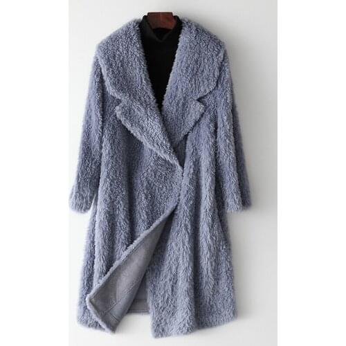 Real Shearling Sheep Fur Coat Winter Jacket Women Clothes 2020 Real Wool Coat Female Korean Long Jacket Manteau Femme My