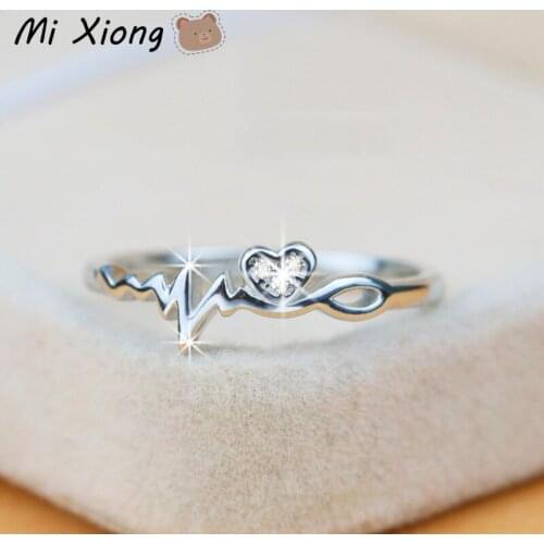 Mi Xiong 925 Sterling Silver Rings for Women Heart-shaped Engagement Exquisite Luxury Ladies Wedding Accessories Hot Sale 2021