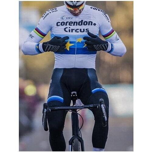 Winter Fleece Thermal 2019 CORENDON CIRCUS TEAM EU CHAMPION Mens Cycling Jersey Long Sleeve Bicycle Clothing With Bib PANTS