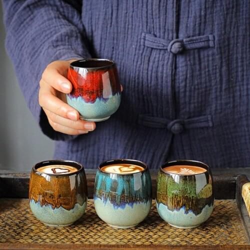 1pcs/6pcs China Ceramic Tea Cup Porcelain Coffee Cups Pottery Personal Single Drinkware Wine Mug Teacup For Home Wholesale