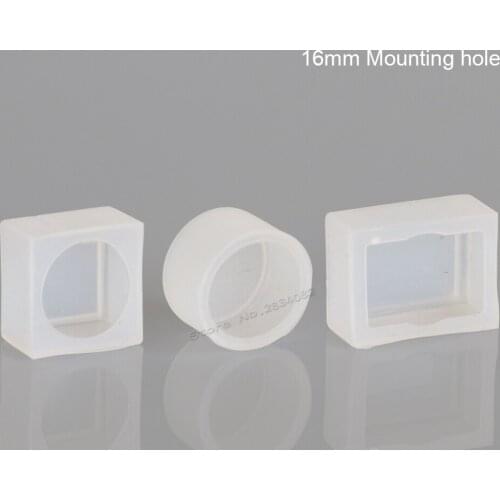 10pcs 16mm Rectangular Square Round Waterproof Push Button Caps Cover Panel Plug Push Button Switch Accessories Plate LA16