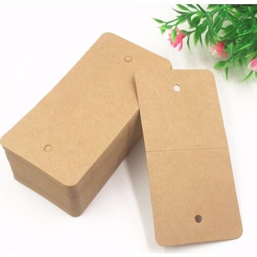 200pcs 12*6cm Kraft Paper Classical Brown Necklace Cards Jewelry/Wrist bands/pendant Packing Displays Card