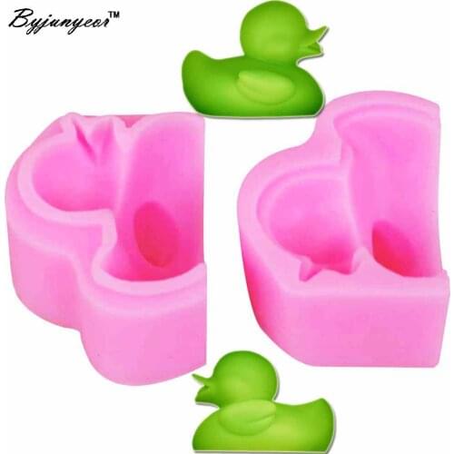 Byjunyeor 3D Duck Epoxy UV Resin Silicone Mould Jello Pudding Chocolate Biscuits Ice Gumpase Fondant Clay Molds m767