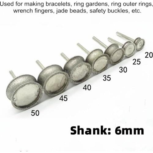 1Pc Bracelet Polishing Grinding Wheel Round Pit Ring Arc Heads Diamond Mounted Points Concave Type Head Abrasive Jewelry Carving