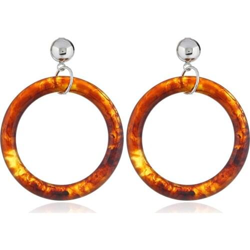 Acrylic Acetate Earrings For Women Geometric Bohemian Big Loop Dangle Statement Earrings Fashion Jewelry Handmade Gift