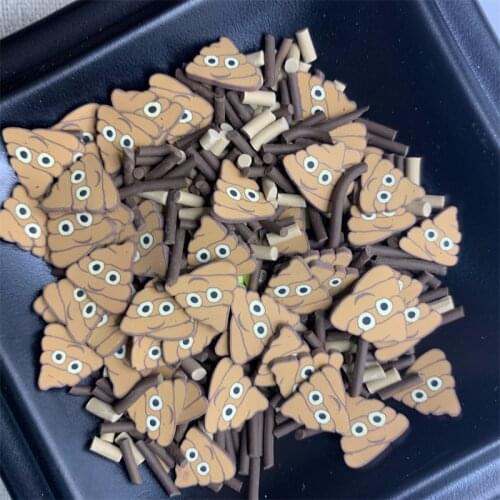 100g10mm Diy Accessories Cartoon Feces Mixed Clay Slices Soft Pottery Sprinkles for Decoration Kits
