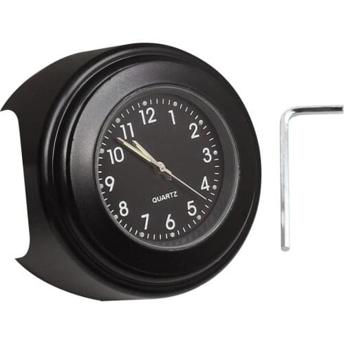 Motorcycle Handlebar Watch Waterproof Hand Grip Bar Mount Dial Top Mount Clock 22-25mm Handlebar Watch Luminous Quartz Clock