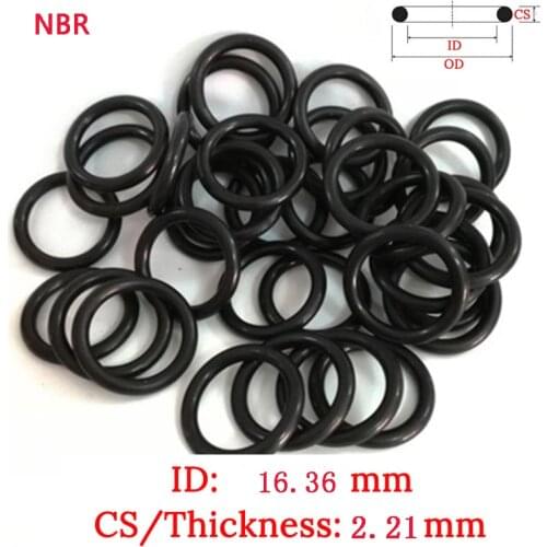 CS 2.21mm ID16.36mm 50pcs Plastic O-Ring set NBR Gasket Fluoro Rubber oil and water seal gasket Silicone Ring Seal Film