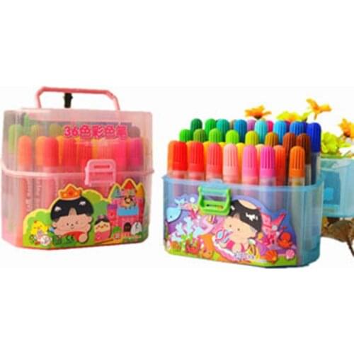 Childrens watercolor pen set 24/36 color kindergarten baby paintbrush safety non-toxic color pen