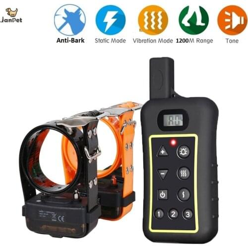 JANPET Night Using Dog Training Collar ANTI-BARK Dog Shock Collars Remote Control 1200m PET Trainer for 1 or 2 or 3 dogs