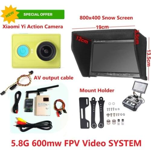 FPV Combo 800x480 Non-blue Monitor + 600mw Tx and Rx + Radio Holder For SJCAM SJ4000 XiaoMi Yi Sport Action Gopro Camera QAV250