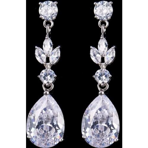 KSRA Minimalist Crystal Cluster Drops Chandelier Long Vine Earrings For Women Trendy Wedding Bride Bridesmaid Jewelry 2021 New
