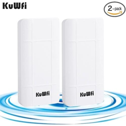KuWFi 2Pcs 300Mbps Wireless CPE Router Outdoor 1KM CPE Wi-fi Access Point WDS Wifi Bridge Extender Wifi Repeater For IP Cameras