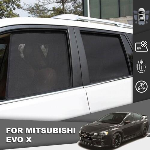 Magnetic Car Sunshade Front Windshield Door Mesh Frame Curtain For Mitsubishi EVO X Vehicle Folding Side Window Sun Shade Cover
