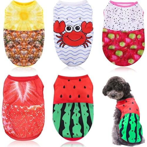 Cute Pet Dog Clothes Fruit Pattern Summer Puppy T-Shirt Clothing Small Dogs Chihuahua Vest