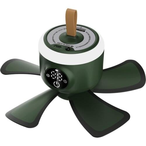 Lithium battery mini ceiling fan Tent fan / dormitory ceiling fan 8000mAh large capacity battery Silicone fan blade 4 speed