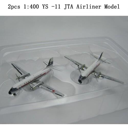 2pcs 1:400 Scale YS -11 JTA Japanese Passenger Aircraft Model Alloy Diecast Toy Finished Airplane for Collection Gift Souvenir