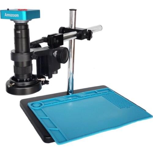 Single Arm 180X 300X C-Mount Lens CMOS 1080P 2K 38MP HDMI Electronic USB Digital Microscope Camera Microscopio Repair Tools