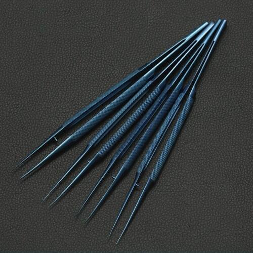 Ophthalmology Microsurgery Instruments Titanium Alloy Platform Toothed Tweezers Double Eyelid Surgery Tools Straight Elbow Round