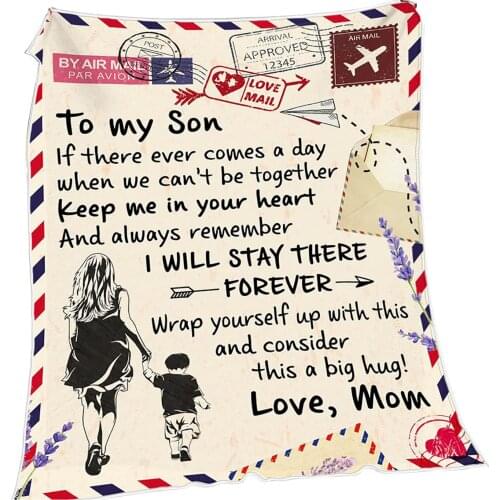 Bed sofa Throw blanket Pattern tapestry Letter blanket To My Son To My Daughter Soft Wrap blanket Gift For Family Friends Lover