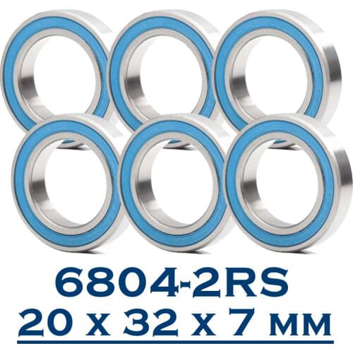 6804RS Bearing 6PCS 20*32*7 mm ABEC-3 Hobby Electric RC Car Truck 6804 RS 2RS Ball Bearings 6804-2RS Blue Sealed