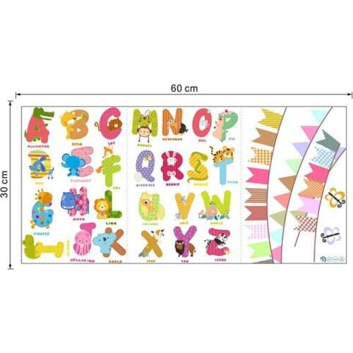 1pcs Animals Alphabet Removable Wall Decal Stickers For Baby Nursery Room Decor Kids