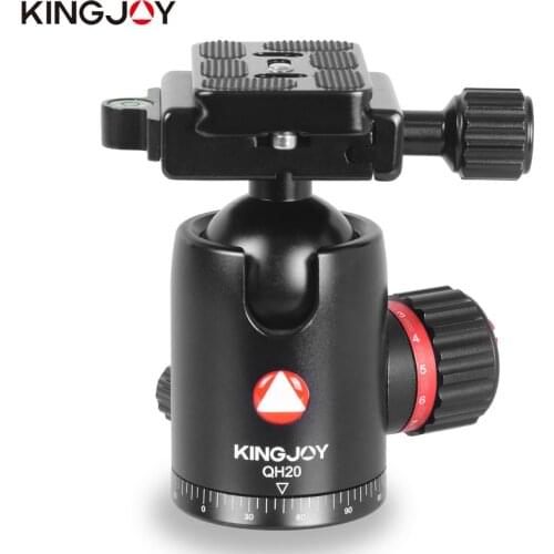 KINGJOY Official QH20 Tripod Ball Head Rotating Panoramic BallHead with plate 1/4" to 3/8" Screw for Monopod DSLR Camera