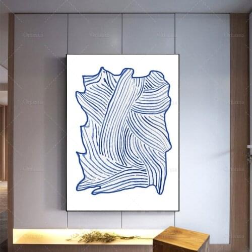 Blue Abstract Poster Abstract Blue Print Blue Art Print - Minimalist Wall Art - Modern Home Decoration Canvas Unique Gift For