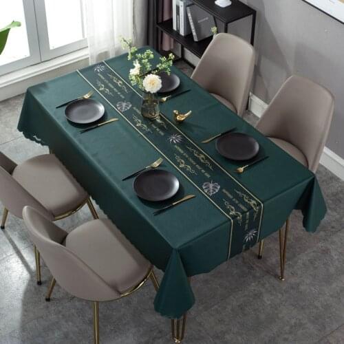 PVC Letters Table Cloth Leather Decoration Cricheted Table Cover Dining Tablecloths Banquet Furniture Waterproof Cover Dasturxon