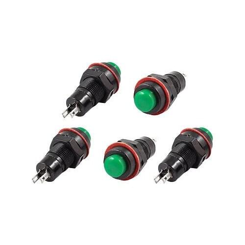 SPST Green Momentary Push Button Switch AC 125V 2A 2 Pins