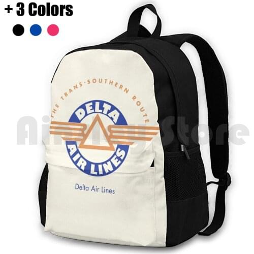 Old Badge Delta Outdoor Hiking Backpack Waterproof Camping Travel Retro Vintage Delta Hipster Cool Vintage Airplane Funny Joke