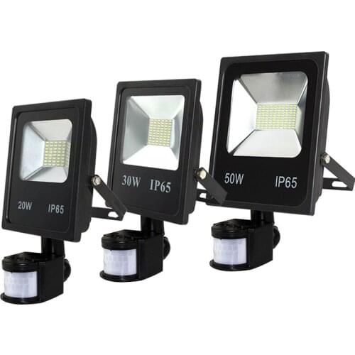 Outdoor Flood light LED 10w20w30w50w 110V 220V LED Floodlight With PIR Motion Sensor Detective Sensor Spot Lamp Garden Lighting