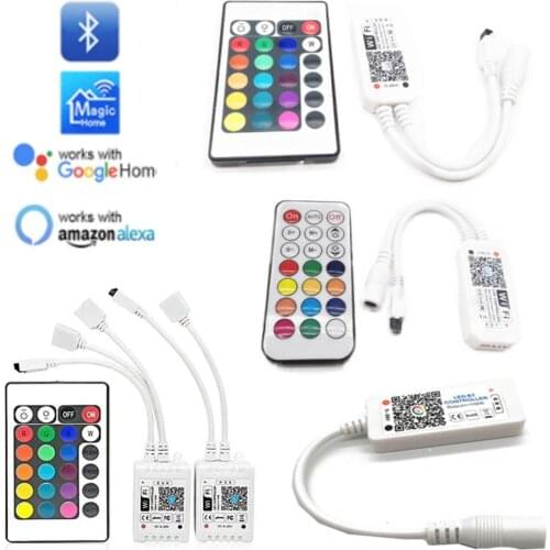 5V 12V 24V LED Strip Bluetooth / WIFI RGB / RGBW Controller Android IOS APP Google Magic Home IR Control