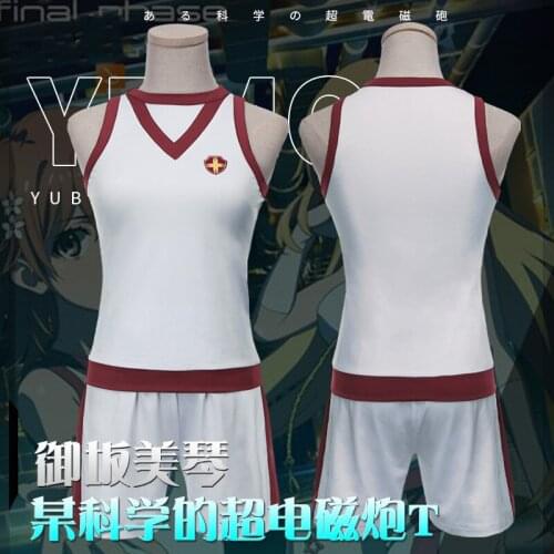 Anime Toaru Kagaku no Railgun T Misaka Mikoto sports wear Uniform Role Play Dress Cosplay Costume Women Halloween Free Shipping