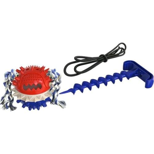 Leaking Food Ball Dog Outdoor Tug-of-war Draw Rope Ball Sound Molar Relieve Boredom Dog Toy