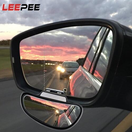 LEEPEE Convex Rear View Mirror Snap Way for Parking Adjustable Wide Angle Car Blind Spot Mirror Car Rearview Auxiliary Mirror