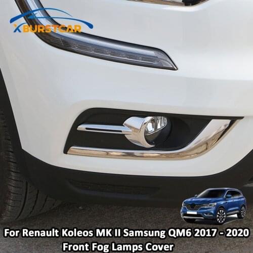 Xburstcar for Renault Koleos MK II Samsung QM6 2017 - 2020 Accessories ABS Chrome Car Front Fog Lamps Cover Fog Lights Trim