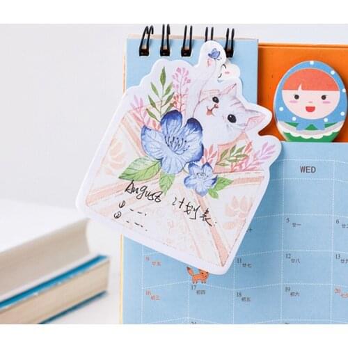 30pcs Funny Little Cat with flowers Series Memo pad paer Sticker Cute Memo sticker Post Sticky Notepad School Office Supplies