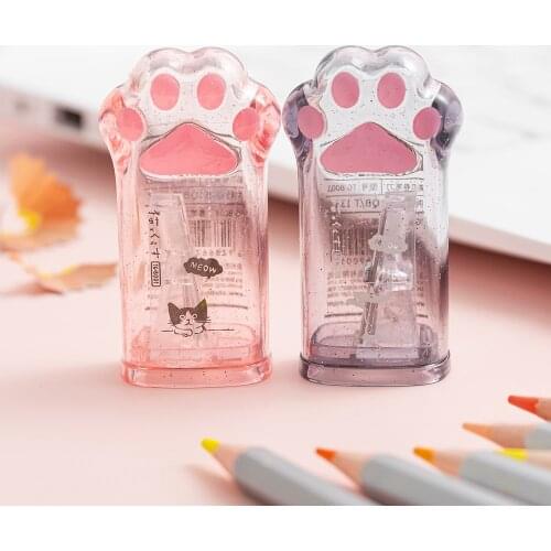 1 Pieces Cute Cat Paw Sharpener For Pencil School Office Supplies Creative Stationery Item Back To School Lovely